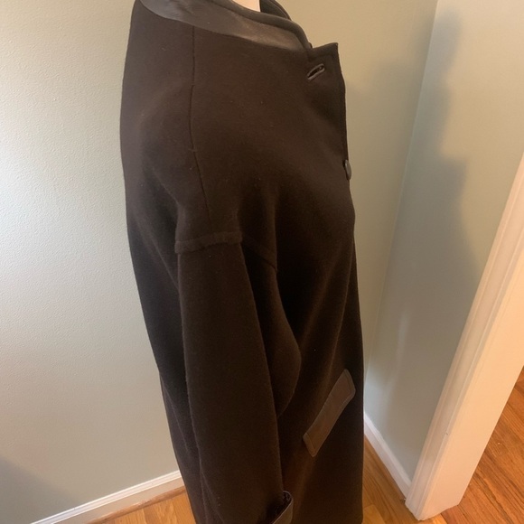 Teri Jon Vintage black Wool/leather jacket, size 6/8 - Picture 6 of 8